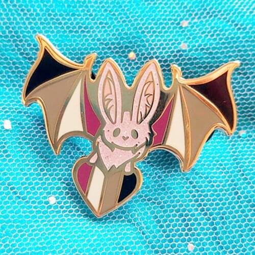Cartoon Rainbow Bisexual Bat LGBTQ Brooch Pins Enamel Metal Badges Lapel Pin Brooches Jackets Jeans Fashion Jewelry Accessories