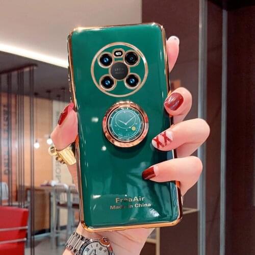 Nadege Ring Holder Case For Huawei Mate 40 Pro 20X 30 Lite Mate 20 Pro Ring Grip Stand Electroplated Case For Huawei Mate 30 Pro