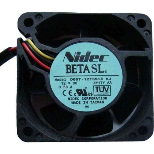 D06T-12T3S14 6cm 60x60x25mm 6025 DC 12V 0.58A 3 Line Computer Case Server Cooling Fan