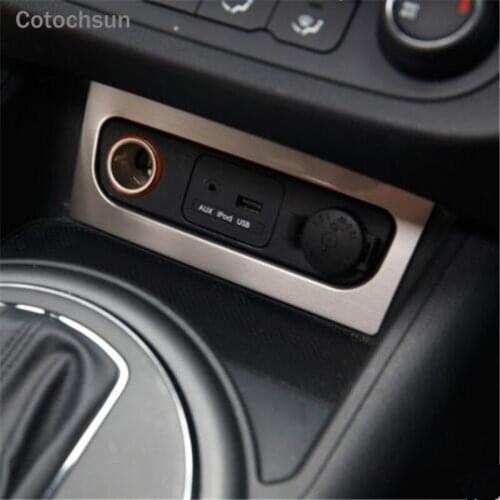 Cotochsun Car styling Stainless Steel cigarette lighter decorative sticker Trim For Kia Sportage R 2011-2017,auto accessories