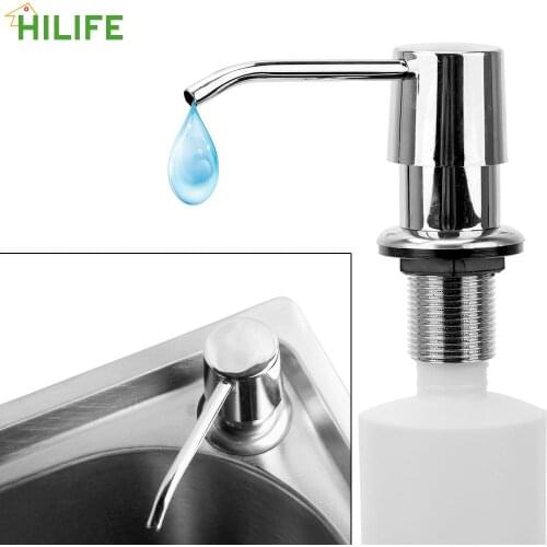 Built-in Lotion Pump Plastic Liquid Soap Bottle Liquid Soap organizer Kitchen Sink Soap Dispenser for Bathroom and Kitchen