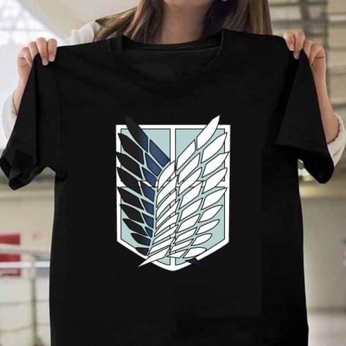 Unisex T Shirt Anime Attack on Titan Mens Tshirt Print Tops Gothic Streetwear Black T Shirt Tumblr Women Camisetas Verano Mujer