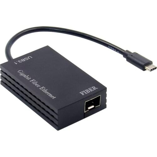Type-C to SFP Gigabit Fiber Optical Ethernet Adapter Realtek RTL8153 Plastic Shell