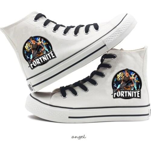 FORTNITES Cartoon High Top Canvas Shoes Women Printing Womens Casual Sneakers Canvas Shoes Spring And Autumn Espadrilles Woman