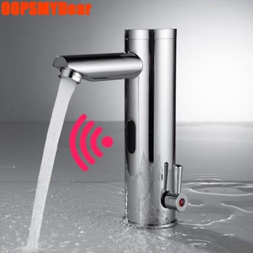 Infrared Motion Sensor Faucet Bathroom Hot Cold Mixer Touchless Tap Wash Basin Modern Chrome Kraan Washbasin Sink Copper Grifo