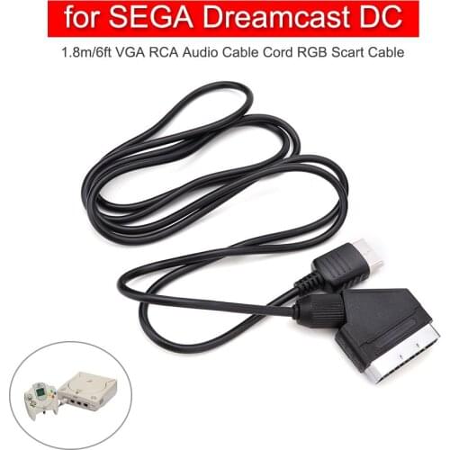 RGB Scart Cable Adapter 1.8m/6ft VGA RCA Audio Cable Cord for SEGA Dreamcast DC PVC RGB Scart Cable for SEGA Dreamcast DC