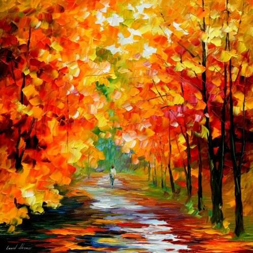 Contemporary art gold expanse knife oil painting canvas beautiful landscape pictures for wall decor
