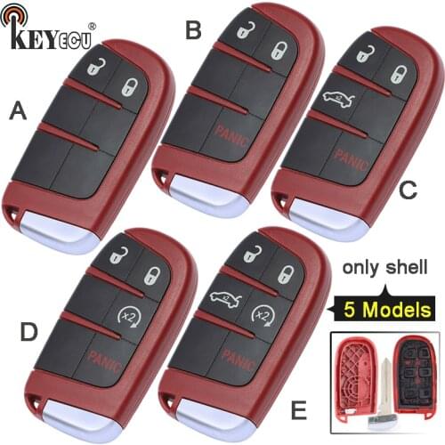 KEYECU for Dodge Challenger Charger Dart Durango, for Chrysler 300 Replacement 2 2+1 3/ 3+1 4/ 4+1 5 Button Remote Key Shell Fob