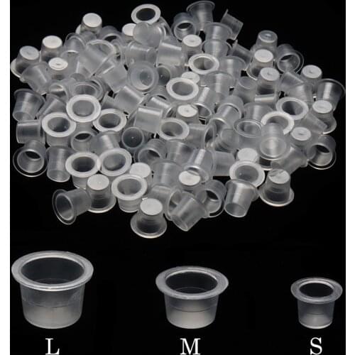 100pcs S/M/L Size Tattoo Ink Cups Caps Supply Professional Permanent Tattoo Accessory for Tattoo Machine