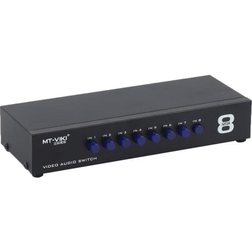 AV Switch Box Composite Selector 8 Port RCA Audio Video 8 In 1 Out To TV Swithcer Adapter for DVD HDTV Converter