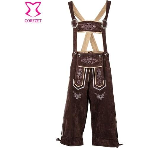 Corzzet Mens Bavarian German Lederhosen Beer Oktoberfest Suspenders Cosplay Costumes Fantasia Carnival Cosplay