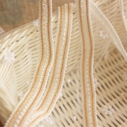 5yards/lot Stringing Beaded Lace Trim DIY Handmade Wedding Dress Clothes Wool Bead Lace Accessories Lace Fabric RS2128