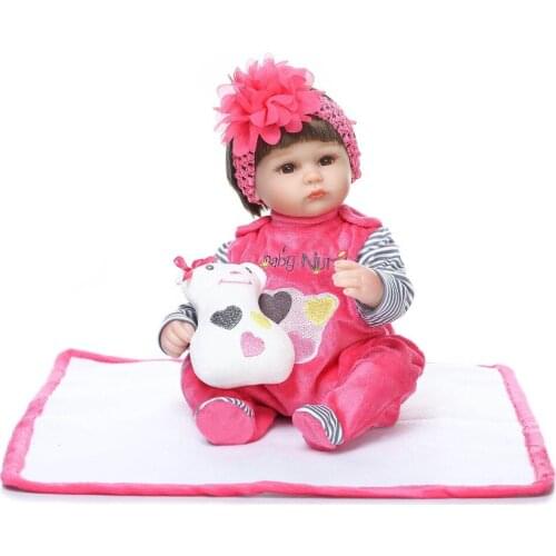 42cm lovely baby reborn doll toy silicone girl doll reborn best birthday gift for kid child brinquedos boneca