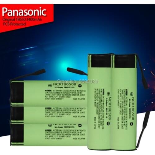 New Panasonic Original NCR18650B 3.7 v 3400mah 18650 Lithium Rechargeable Battery Welding Nickel Sheet batteries