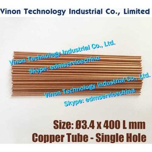 30PCS/LOT Ø3.4x400Lmm Copper Tube Single Hole,Copper EDM Tubing Electrode Tube Diameter 3.4mm Length 400 for Electric Discharge