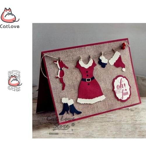 Christmas Lady Dress Metal Cutting Dies Scrapbooking Stencil Die Cuts Card Making Decorative Craft Embossing New Dies For 2019