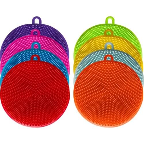 Multifunctional Silicone Brush Kitchen Dishwashing Sourcing Pad Decontamination Pot and Bowl Cleaning Brush Anti Hot Table Mat