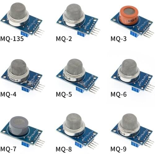 10PCS MQ-2 MQ-3 MQ-4 MQ-5 MQ-6 MQ-7 MQ-8 MQ-9 MQ-135 Detection Smoke methane liquefied Gas Sensor Module for Arduino Starter DIY