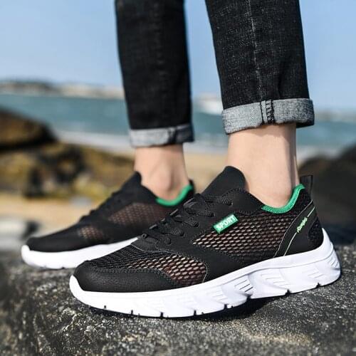 Mens summer new products fashion casual outdoor sports running shoes mesh comfortable breathable elastic light non-slip shoes