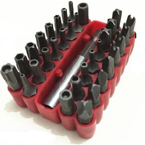 NEW 33pc/set Arrival Tamper Proof Security Screwdriver Bit Set Hole Torx Hex Hand Tool Driver