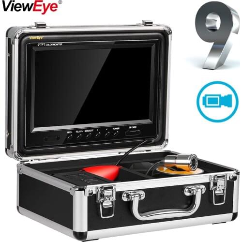 ViewEye Underwater 30m Depth Fish Finder 9" LCD Infrared LED Ice Video Fishing Camera DVR Recorder Sunvisor Fishcam Father Gift