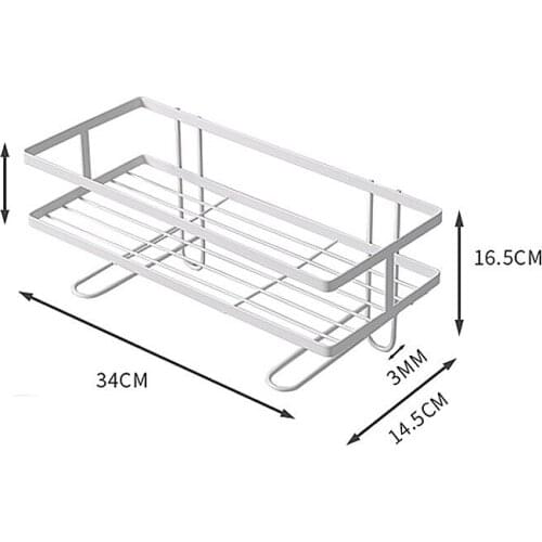 No drilling bathroom shelf 34X14.5X16.5cm Material iron white Toilet rack Toilet back Rear storage rack,J20076