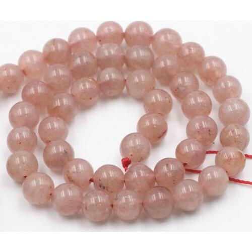 Pink Natural Round Sunstone Stone Loose Beads for Jewelry Making DIY Bracelet Necklace 6mm 8mm Strawberry Crystal 15inch A11
