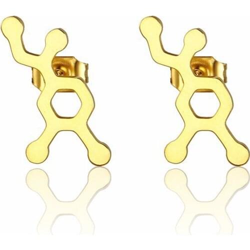 RIR Science Hormone Molecular Earrings Science Laboratory Chemical Molecular Symbol Female Jewellery Stud Earrings