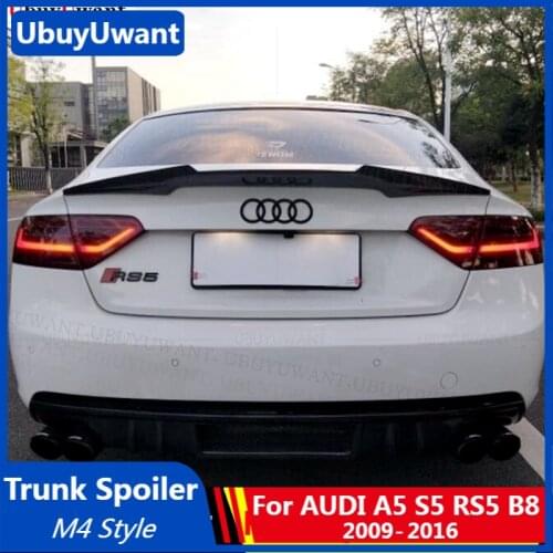 M4 Style Carbon Fiber Spoiler Wing For 2009-2016 AUDI A5 S5 RS5 B8 Sportback Coupe 2Door / 4Door Tail Wing Lip Spoiler For Car