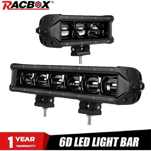 6D Lens Led Bar 8 14 Inch Single Row Led Light Bar For Offroad 4WD ATV UAZ Spotlight 12V 24V Driving Work Light Car Refit Stying