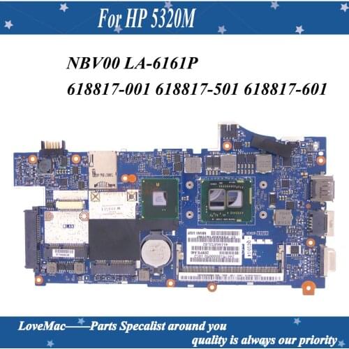 High quality 618817-001 621194-001 For HP 5320M Laptop motherboard 618817-501 618817-601 NBV00 LA-6161P I3-350M 100% tested