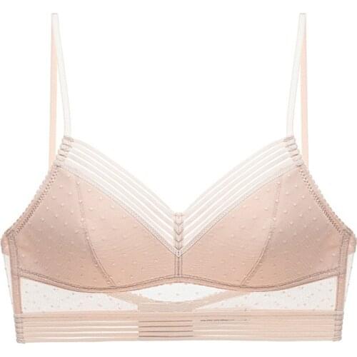 Varsbaby Wire Free Bra Lace Thin Mesh Brassiere Breathable Lingerie Female