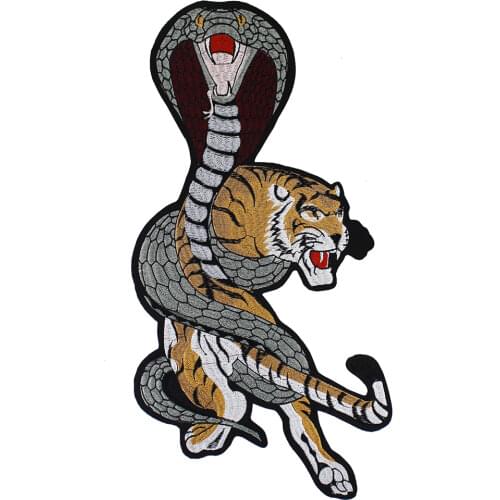 1PC Embroidery Cattle Magic Fairy Patches Snake Tiger Applique Sticker Iron on T-shirt Dress Brand Badge Accessories TH1418