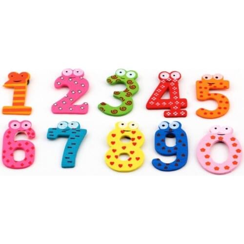 10pcs/set Cute Number Baby Kids Children Lovely Wooden Alphabet Refrigerator Fridge Magnets Stick Figure Educational Learn Toys