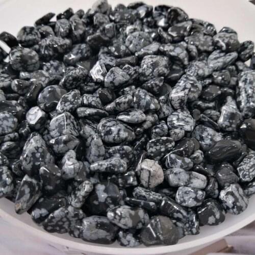 100g Snowflake Obsidian Quartz Crystal Polished Gravel Specimen Natural Stones and Minerals Fish Tank Stones