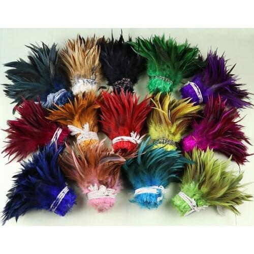 1000Pcs/lot Hackle Rooster Feathers fly tying 5-6" Dyed Pheasant Saddle Plumes for DIY jewelry Dreamcather Earring Decoration