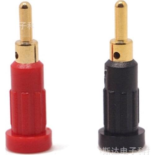 2pcs/1pair 1red+1black 2mm banana socket panel socket Pure copper gold-plated safety jacket free installation socket