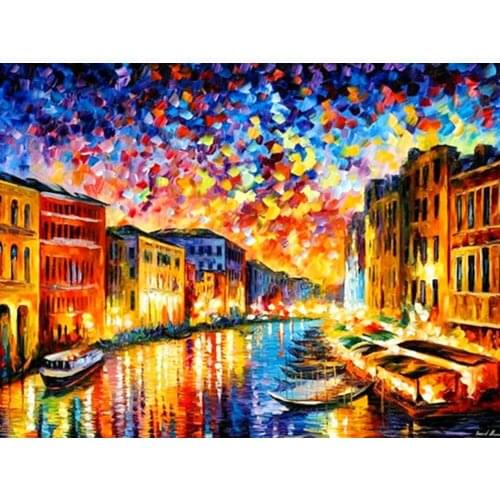 3D Diy Night Town Picture Of Diamond Mosaic Handmade Cross Stitch Crystal Square Diamond Sets Decorative Diamond Embroidery