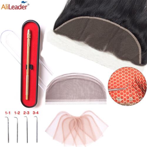 Alileader DIY Wig Tools Ventilating Needle 4x4 13x4 Lace Lace Closure Base Quality Swiss Lace Human Hair Wig Making Sets