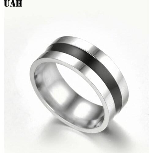 UAH Allergy Free Simple Titanium Black Hot Sale Gifts Fashion Mens Preferred Graceful 2018 New Arrival Wedding Beautiful Ring