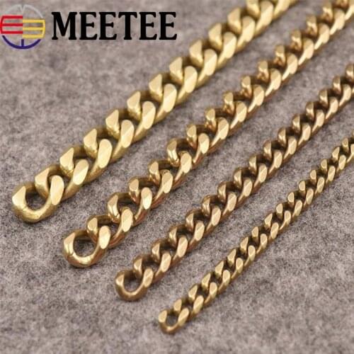 50cm Fashion Solid Brass Men Belt Pants Keychain Trousers Jeans Wallet Chain Metal Bag Chains DIY Leather Crafts Accessories