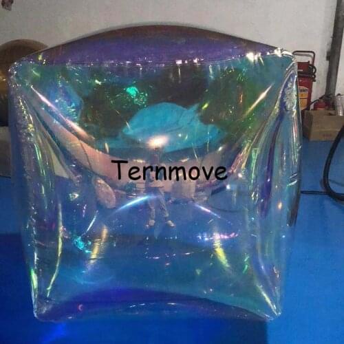 Colorful inflatable mirror cube ball,silver golden blue red clear mirror inflatable cube balloon squire decoration balloon