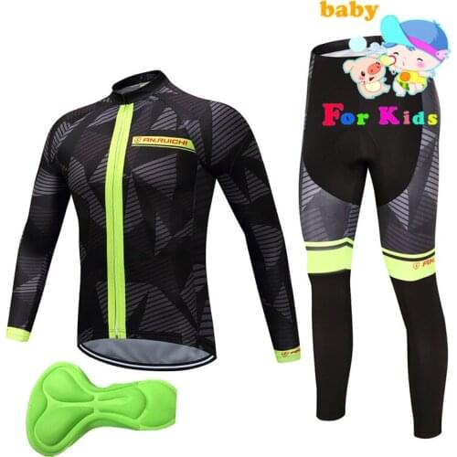 Children 2021 long sleeve cycling wear clothes bicycle cycling jersey bib pants set Breathable Spring and Autumn clothing set