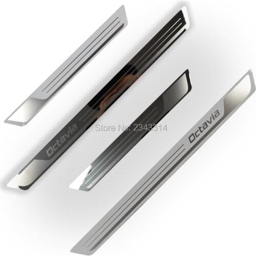 For Skoda Octavia A5 A7 A9 2015-2020 Accessory Stainless Door Sill Kick Scuff Plate Guard Pedal Protector Trim Cover Car Styling