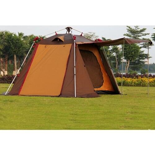 New 3-5 person double layer pergola automatic aluminum pole tent outdoor camping tent family tent