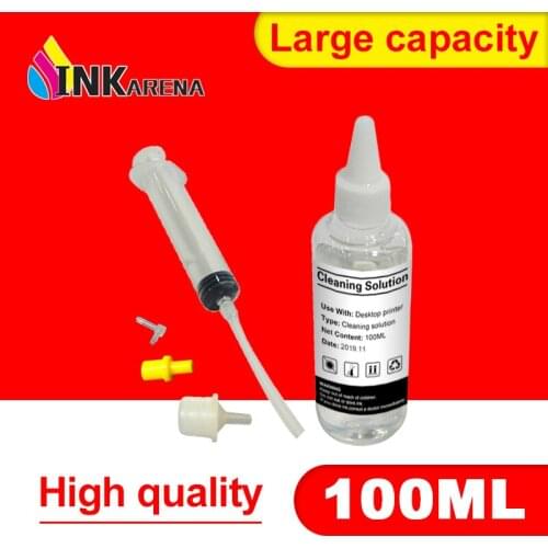INKARENA Printer Head Cleaning Liquid Cleaning Solution For Epson Pigment Ink With Syringe all tool Inkjet Printers Cartridges
