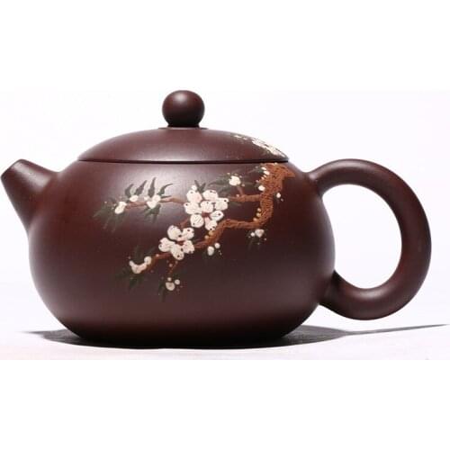Yixing Hand-carved Purple Clay Teapot Raw Ore Purple Clay Pear Fragrant Xishi Kungfu Tea Set Teapot Household Teapot
