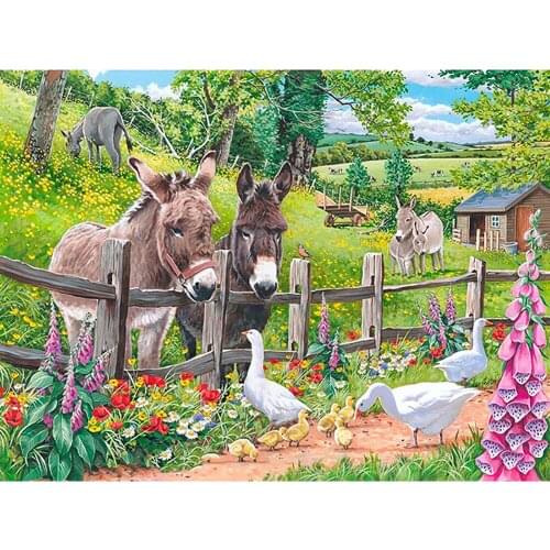 Full Square/round Diamond 5D DIY Diamond Painting Ducks and donkeys Embroidery Cross Stitch Rhinestone Mosaic Home Decor