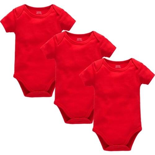 Kavkas 3PCS Baby Boys Girls Clothes Solid White Short Sleeve Cotton Baby Bodysuits body bebe 0-24 months Newborn Jumpsuit