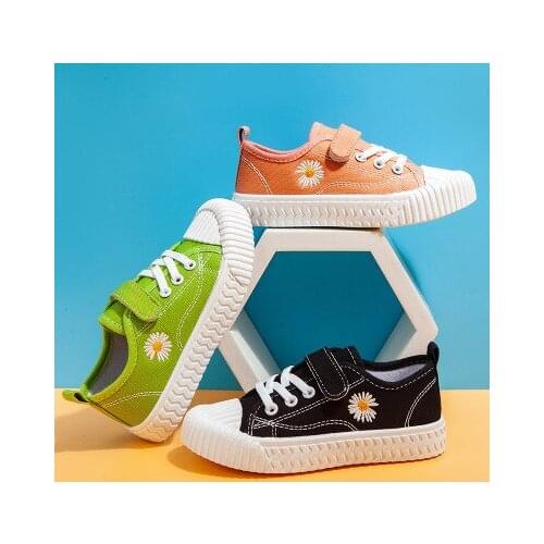 Boy girl children shoes biscuits canvas shoes sneakers, new little Daisy small white shoes of students